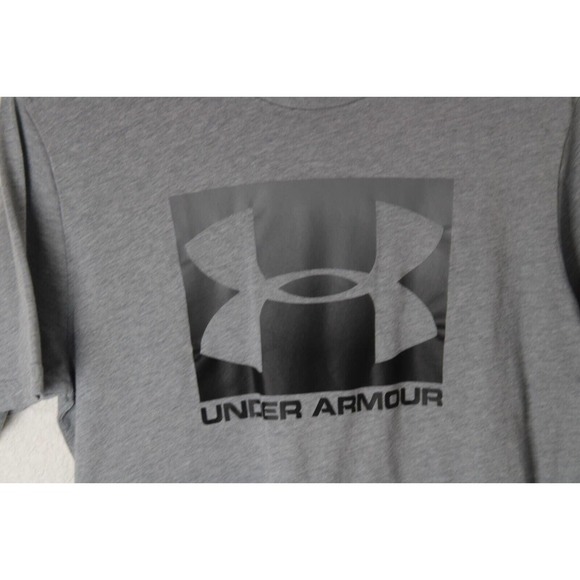 Men's Under Armour Medium Gray/Black Heatgear T-Shirt 100% Polyester - Picture 7 of 10